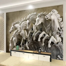 3D стерео рельеф лошадь Настенные обои Гостиная ТВ диван фон настенная живопись классический домашний декор обои для стен 3D