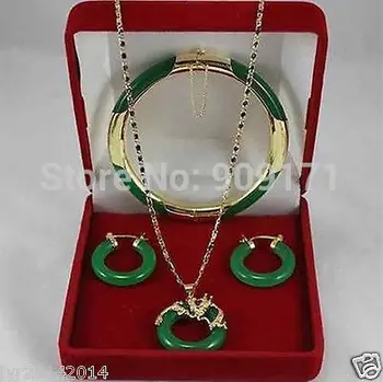 

High-quality Jewelry Plated word Fine Quartz stone Gem Real natural gem pendant necklace earring bracelet set