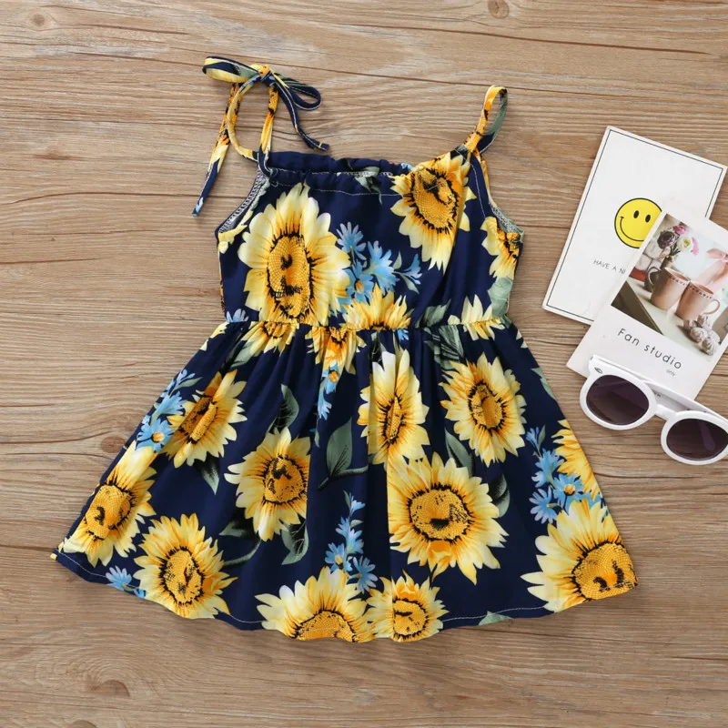 

Baby dress female summer sleeveless dress toddler flower print princess dress baby clothing