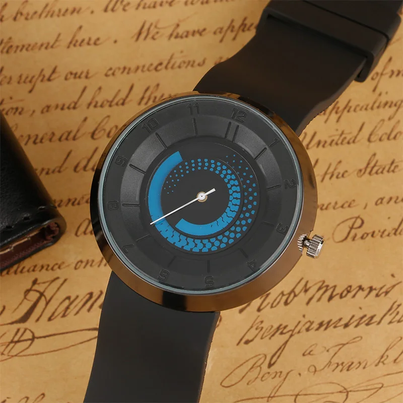 Unique Spiral Rotation Mens Watch Creative Turntable Dial Quartz Clock Leisure Style Rubber Strap Unisex Christmas Gifts ulzzang 2017 Fashion (23)
