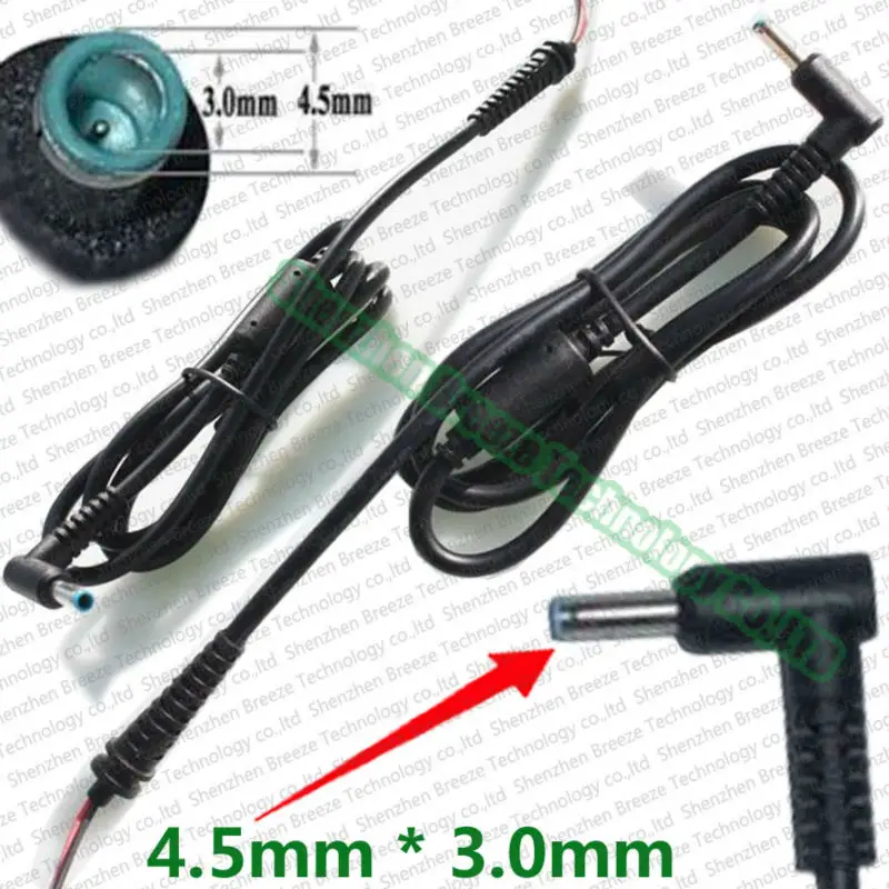 4.5 3.0 DC Cable blue Connector with pin for hp Laptop adapter Charger 4.5 2.7mm
