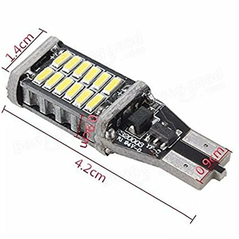 50 шт. белый T15 светодиодный лампы 30-SMD 4014 ближний свет обратный Боковой габаритный фонарь лампы высокой мощности 6000 K