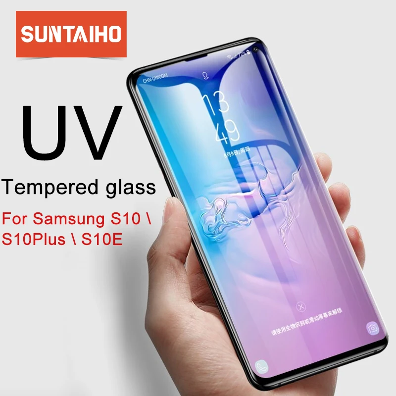 Suntaiho нано жидкий полный клей УФ закаленное стекло для samsung Galaxy S10 S9 S8 Plus Note 9 8 S10e S7Edge нано УФ-защита экрана