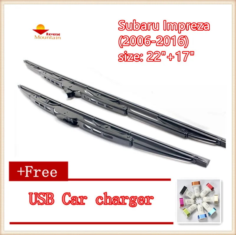 2pcs/lot Car windshield wiper Blade U type Universal For Subaru Impreza (2006 2016),size: 22"+17 2015 Subaru Impreza Hatchback Wiper Blade Size