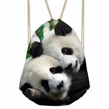 ThiKin 3D панда печать Drawstring сумка для детей женщин Путешествия плеча рюкзаки Chirlder милые животные печатных маленькие книжные сумки