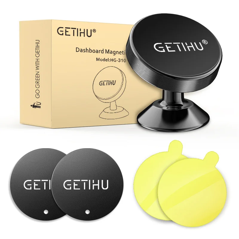 GETIHU Mini Universal Magnetic Car Phone Holder in Car Metal Plate Magnet Cell Mobile Smartphone Stand Mount For iPhone Samsung