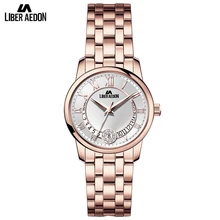 Liber Aedon Gold Stainless Steel Strap Top Brand Luxury Women Watch Anique Design Sport Quartz Elegant Fashion Women Watches