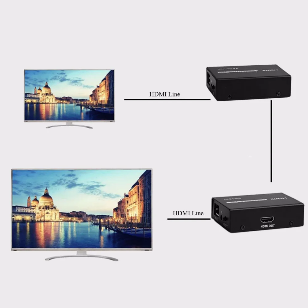 

High Professional HDMI UTP Infrared 60M Signal Extender Repeater CAT6 1080P HDMI Extender Work Like Hdmi Splitter