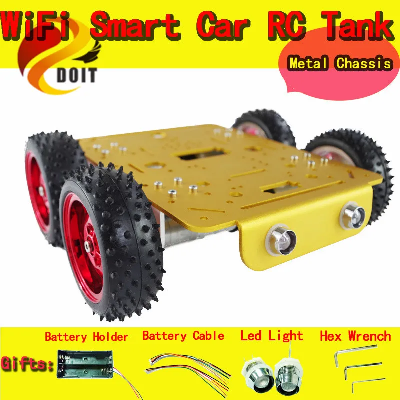 DOIT C300 Aluminum Alloy Metal 4wd Wheel Car Chassis for Esp8266