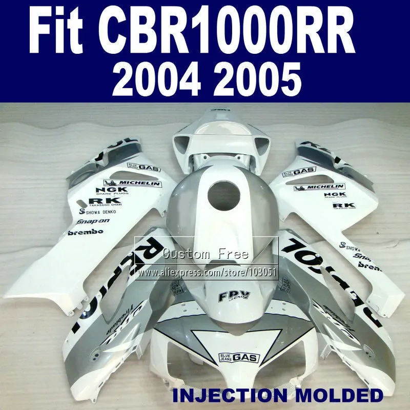 

100% Injection fairing kit for 2004 2005 Honda  parts CBR1000RR CBR 1000 RR 04 05 CBR1000 RR white repsol ABS fairings