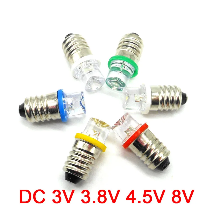 

E10 Screw LED Light Bead Indicator Lamp 3V 3.8V 4.5V 8V Student Experimental Small Light Ball