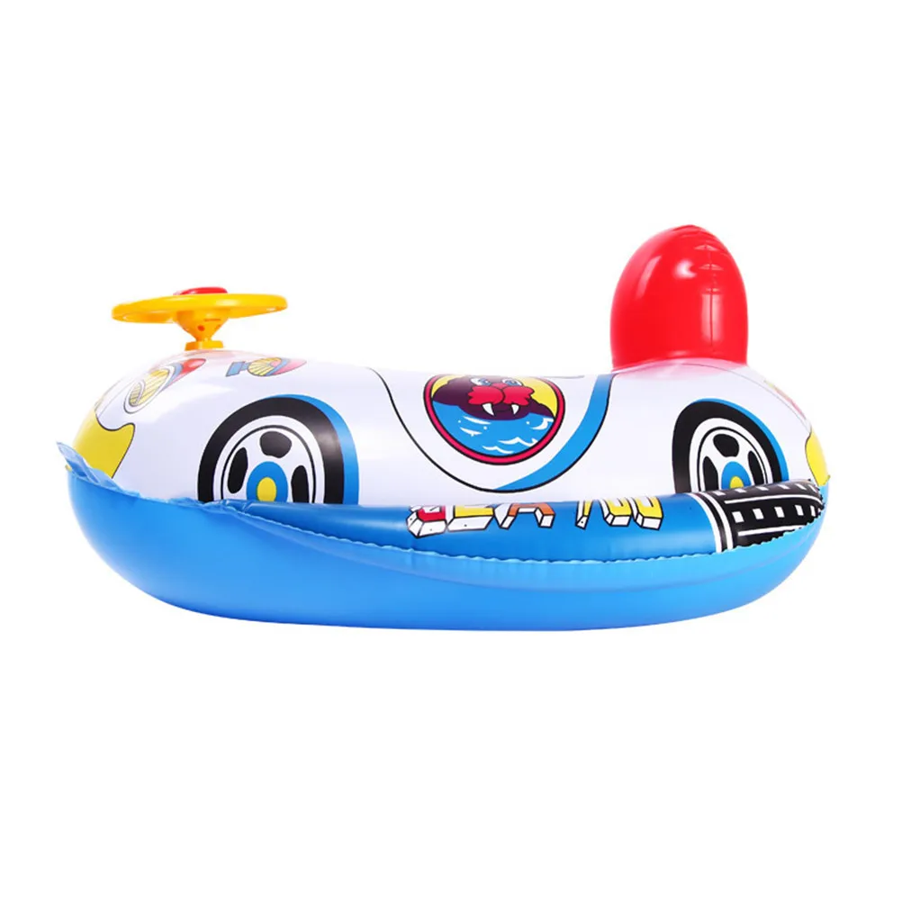 Kids Swimming Rings Wheel Horn Inflatable Baby Pool Swim Ring Seat