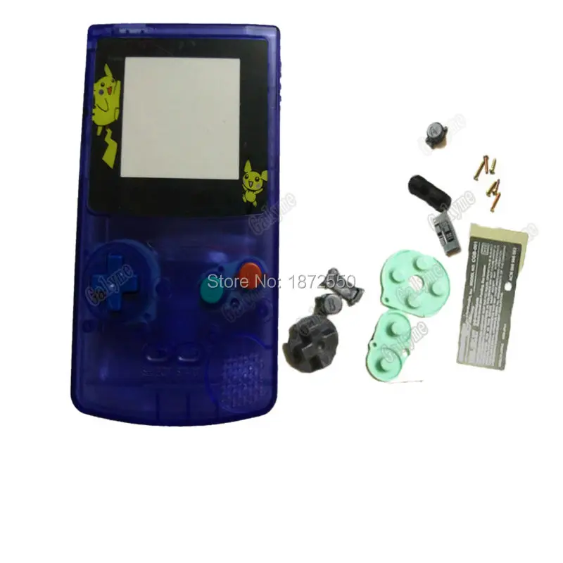 Прозрачный чехол голубого цвета для игрового чехла GameboyColor с цветными стеклами