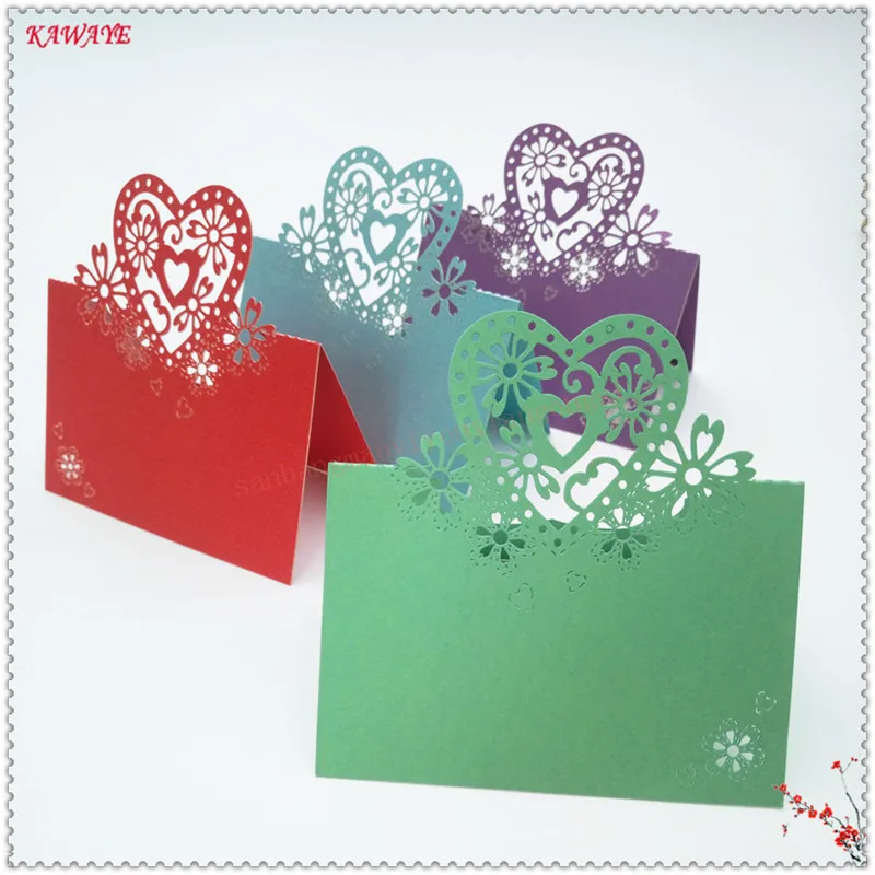 

2017 New 50pcs Love Heart Shape Laser Cut Wedding Party Table Name Place Cards Favor Decor Wedding Decoration Seat Card 5ZZ14