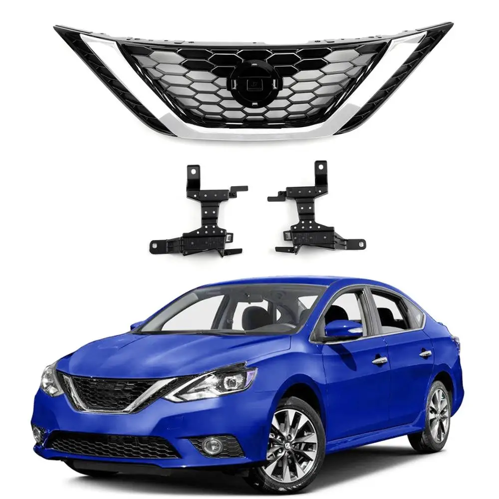 

Areyourshop Front Bumper ABS Black Grille Grill For For Nissan Sentra 2016-2018 62310-3YU0A Front Bumper Grille Car Accessories