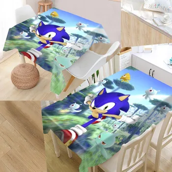 

Custom sonic Pattern Tablecloth Waterproof Oilproof Rectangular Home Wedding Tablecloth Textiles