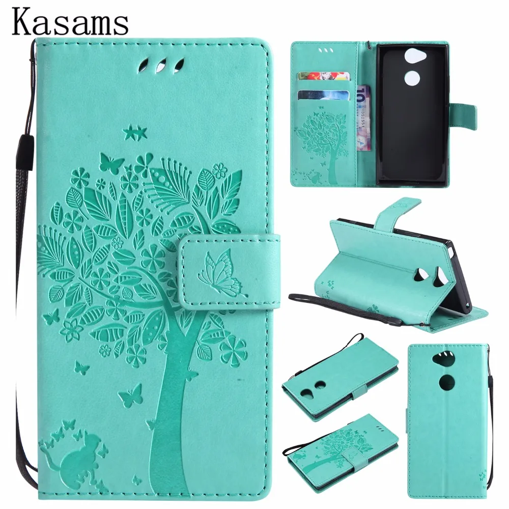 

3D Tree For Sony Xperia L2 5.5" PU Leather Mobile Shell For Sony Xperia XA2 5.2" Phone Case Wallet Flip Cover 2018 l 2 xa x a2