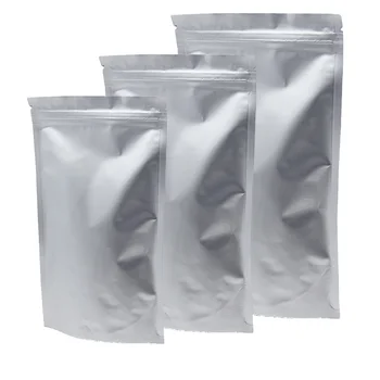 

50Pcs Doypack Pure Aluminum Foil Packing Storage Reclosable Zipper Ziplock Standing Bag Self Sealing Dried Flowers Snack Pouches