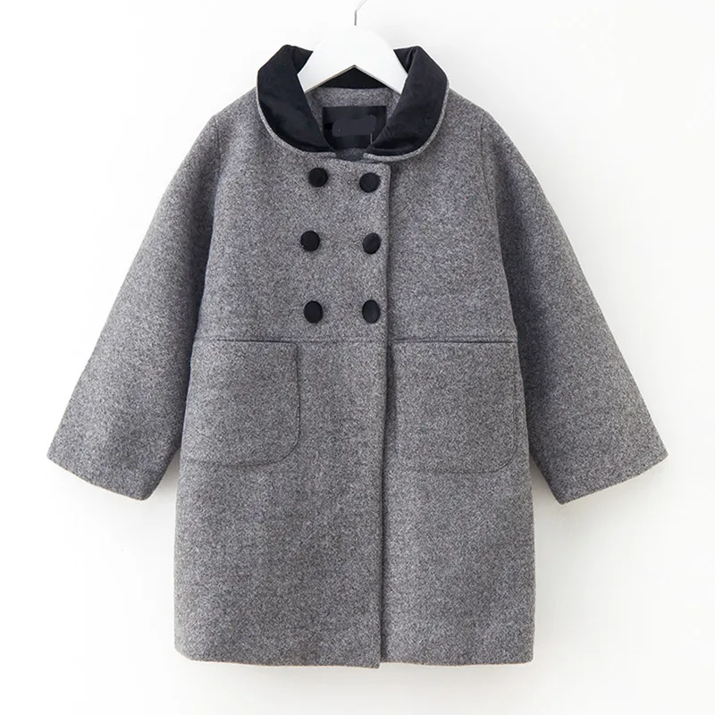 4 to 14 years kids & teenager girls wool blends front pocket fleece winter jacket children fashion pink gray coat outwear 4 to 14 years kids & teenager girls wool blends front pocket fleece winter jacket children fashion pink gray coat outwear