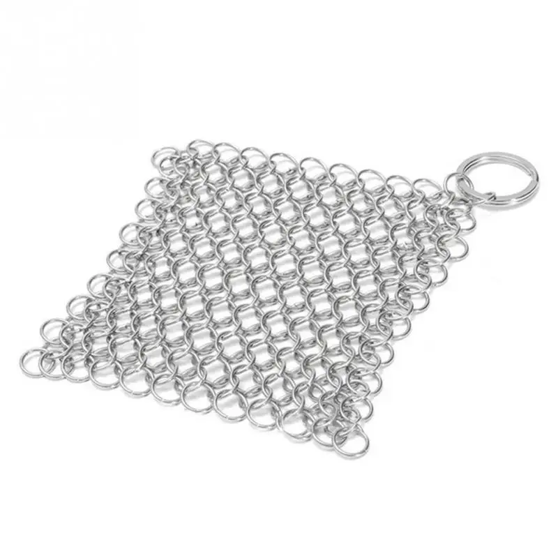 silver Нержавеющая сталь чугунный очиститель Chainmail скруббер домашняя кухонная утварь кухонный инструмент - Цвет: silver