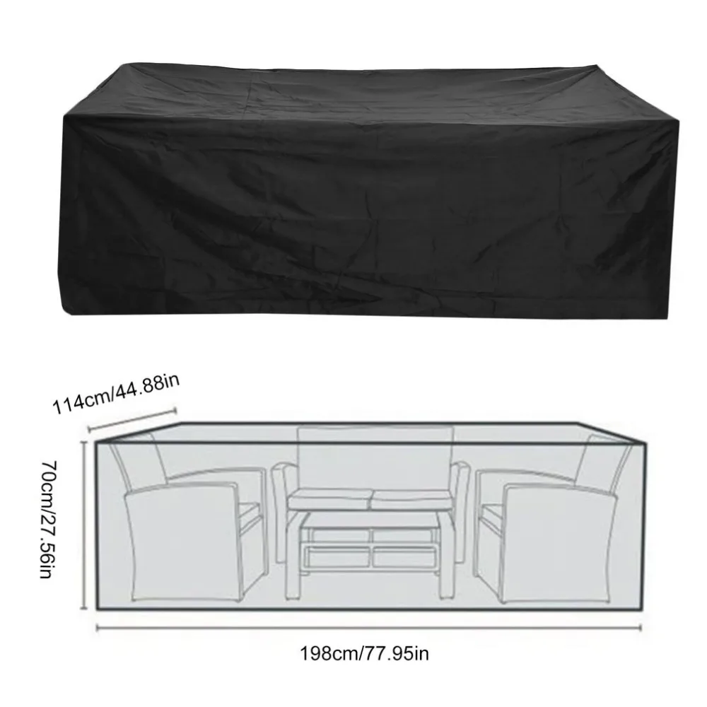 

320x190x80mm Waterproof Dustproof Outdoor Furniture Cover For 8-10 Seater Garden Table UV Rain 420D Oxford Cloth Cover