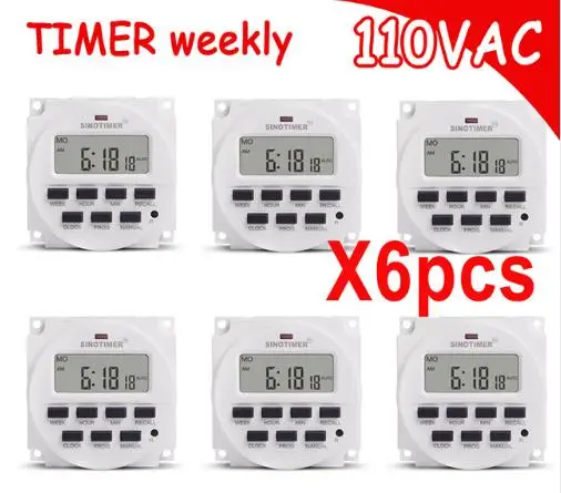 Цифровой программируемый таймер SINOTIMER на 7 дней 110 В 120 переменного тока реле