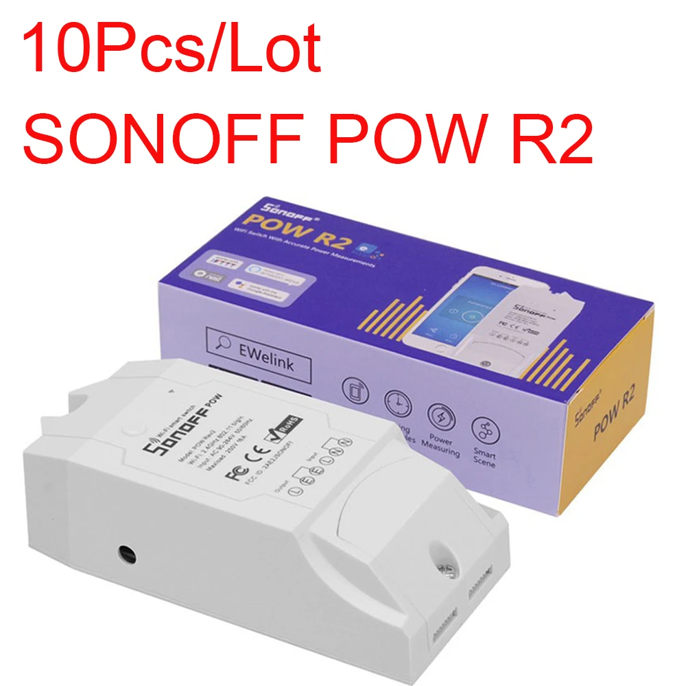 10 шт. SONOFF POW R2 15A 3500 Вт Wifi переключатель контроллер в режиме реального времени энергопотребление монитор измерения для автоматизации умного дома