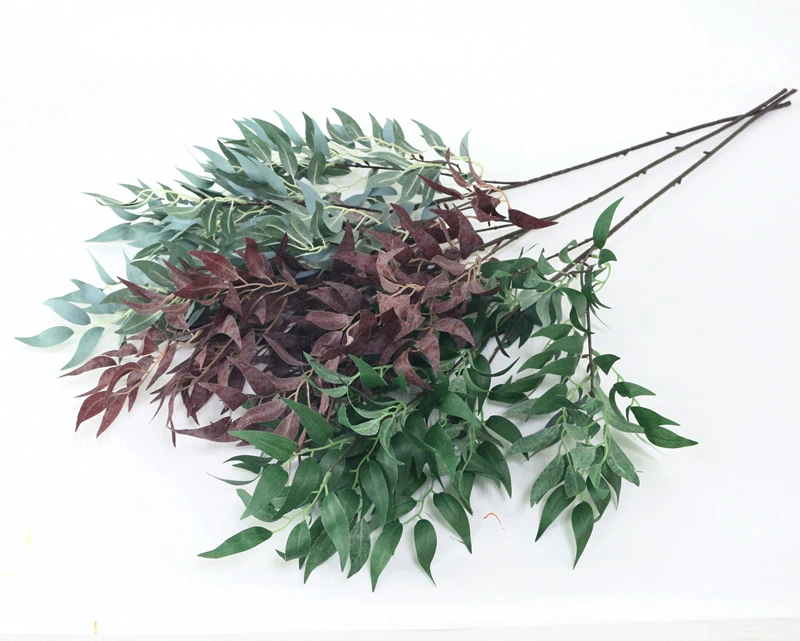 JAROWN Simulation Vine Plant Willow Leaf Single Branch Willow Strips Wedding Arrangement Arches Decor Fake Flowers Home Decor (23)