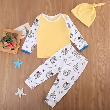 

3Pcs Toddler Baby Boy Girl Cotton Animal T-shirt Tops+Pants Outfits Set Clothes