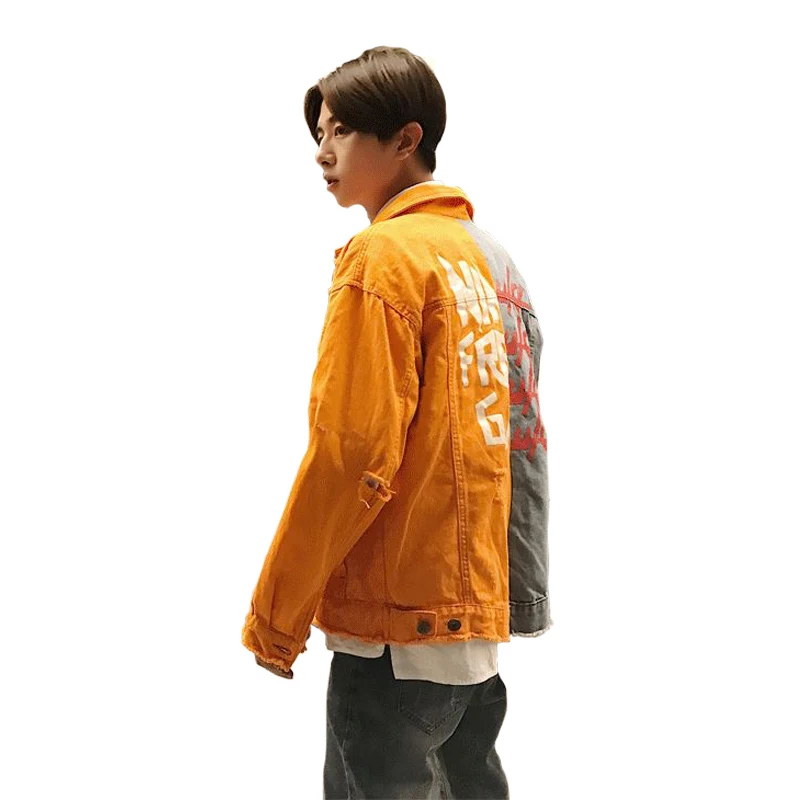 orange jean jacket mens