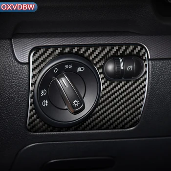 

For volkswagen scirocco golf 6gti R Accessories LHD RHD Carbon Fiber Headlight Switch Cover Trim Panel 3D Sticker Car Styling