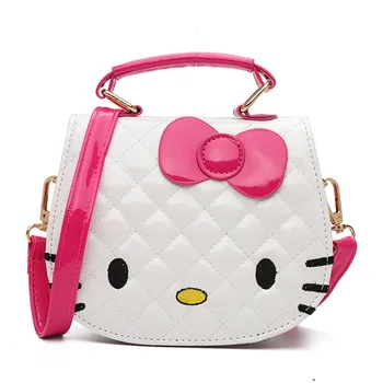 

New Cute Mini Bag Children Hello Kitty Handbag For Women Cartoon Cat PU Waterproof Should Bag Kids Girls Fashion Messenger Bags