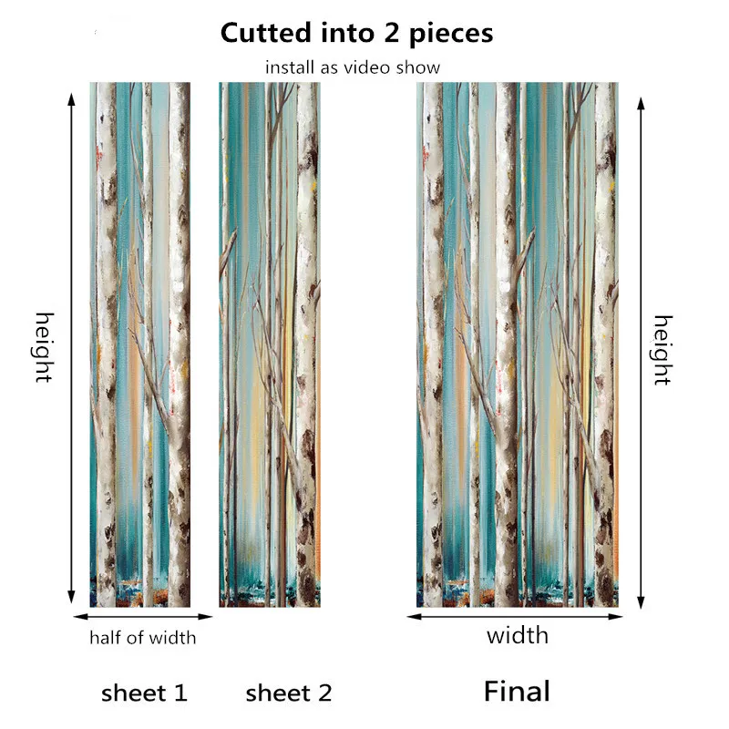 DZ81cutted into 2pcs Самоклеящиеся дверные обои, красочные леденцы, ПВХ наклейки s для дверей, гостиной, ванной комнаты, детской спальни, Декор, наклейка Porte - Цвет: DZ81cutted into 2pcs