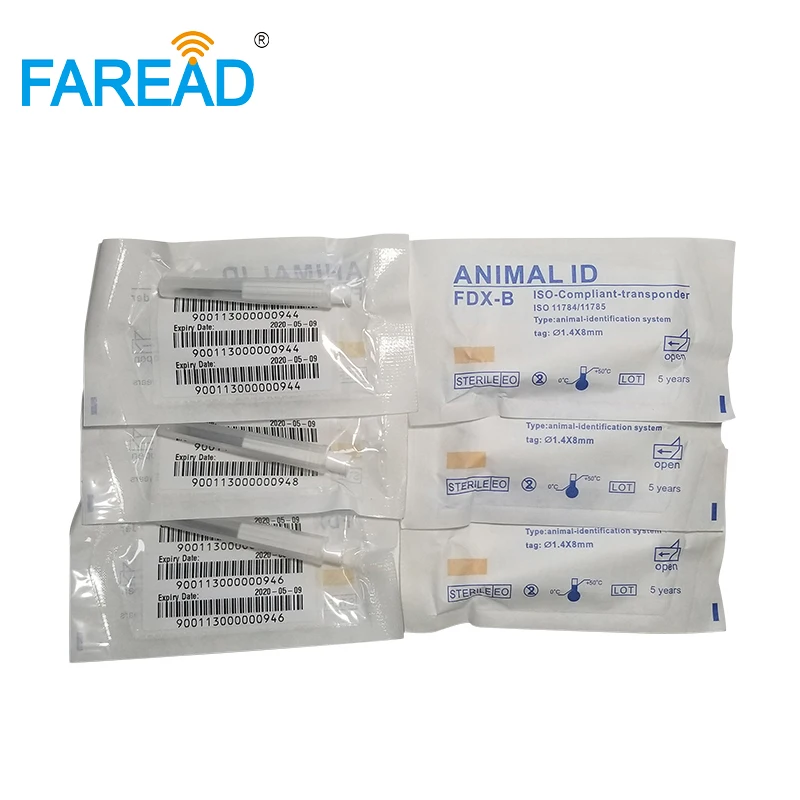 Горячая x100pcs RFID ISO чип 134,2 кГц FDX-B 1,4x8 мм Verterinary имплантатный транспондер с RFID микрочип игла для верблюда