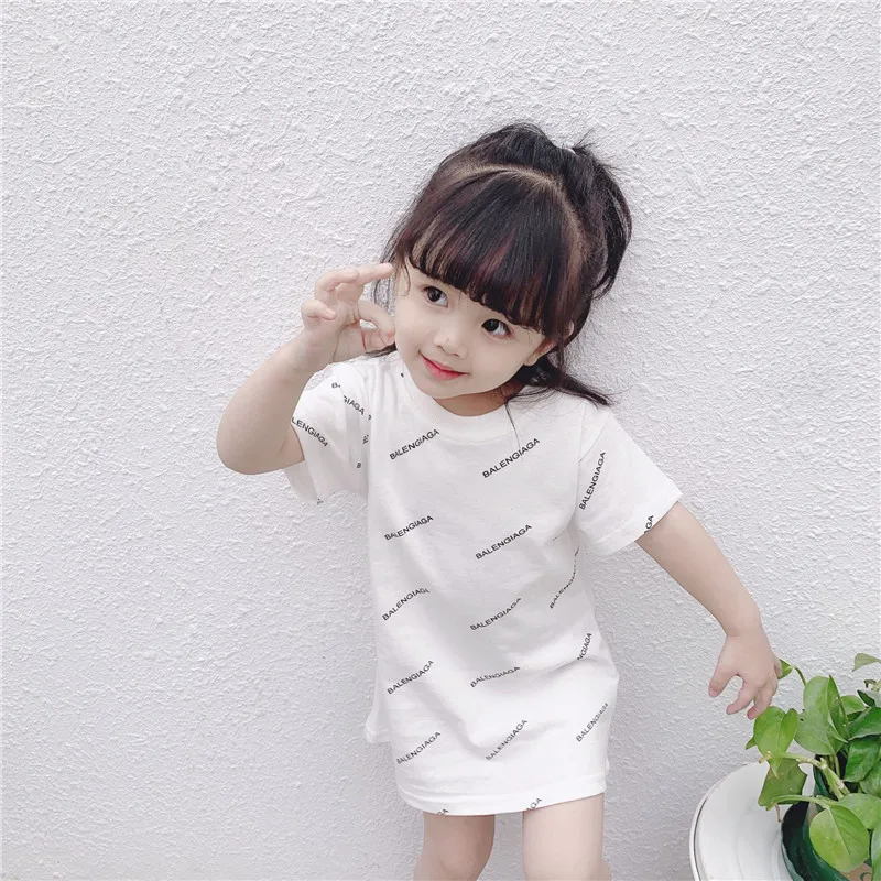 

Summer Girls Dress Kids Letter Print T Shirts Dresses For Baby Girls Outdoor Clothes Casual Toddler Girl Vestidos Baby Costume