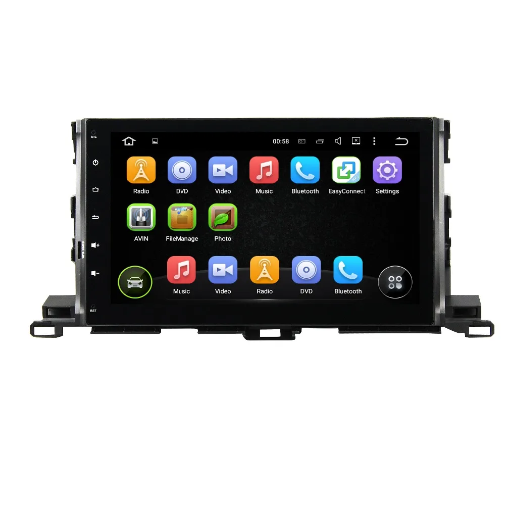 Deckless Capactive 1024x600 Экран 10.1 "Android 7.1.1 для Toyota Highlander 2015 dvd-навигации GPS Радио Wi-Fi плеер