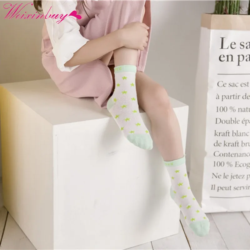 Носки для новорожденных 5 pairs/pieces из хлопка звезды горошек для маленьких девочек носки Носки для новорожденных детей Для мальчиков модные хлопковые дышащие