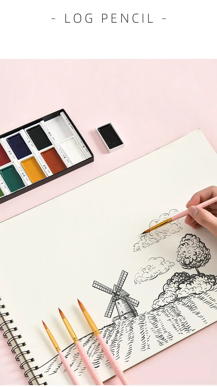 Sonho Perseguir Série Cabeça Redonda Náilon Paintbrush Suite Iniciante Adulto Profissional Desenho Arte Pintura Aquarela Escova Conjunto 7 Pçs 14 náilon paintbrush suite iniciante adulto profissional desenho