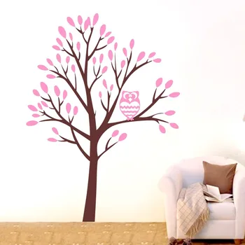 

Custom Color Large Jungle Owl Tree Wall Art Stickers Vinyl Decal Home Kids Decor Mural DIY Nursery Room Wall Sticker Y-933