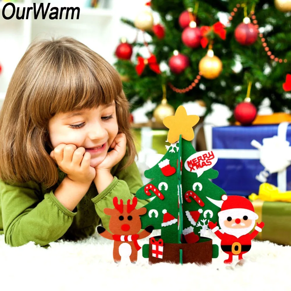 OurWarm DIY войлочная Рождественская елка настольное наружное декорирование войлока Рождественская елка для малышей Детские Рождественские подарки на год