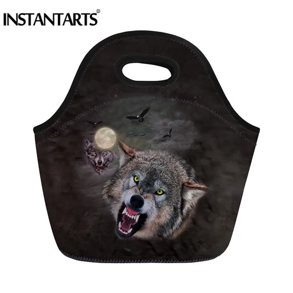 CC3573Z20 INSTANTARTS животные волк напечатаны наружные сумки для пикника для детей Термоизолированный Ланчбокс Мужская спортивная сумка еда s сумочка - Цвет: CC3573Z20