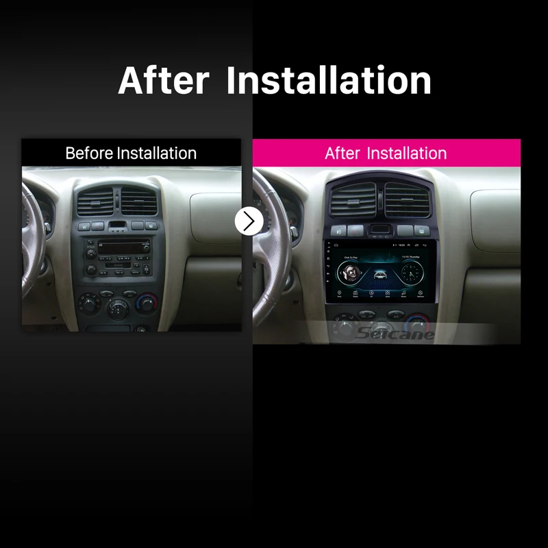 Discount Seicane Car Multimedia player Android 8.1 GPS 2Din Stereo For 2005 2006-2015 Hyundai Classic Santa Fe HD Touch screen Head Unit 5