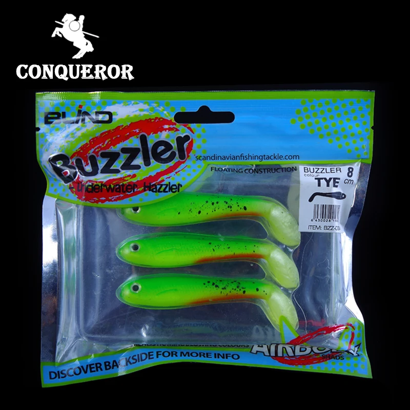 

Conqueror New Vivid Worm 10cm Soft Lures Artificial Fishing Bait Jig Swim Shad Minnow Fishing Tackle Fishing Lures Peche air