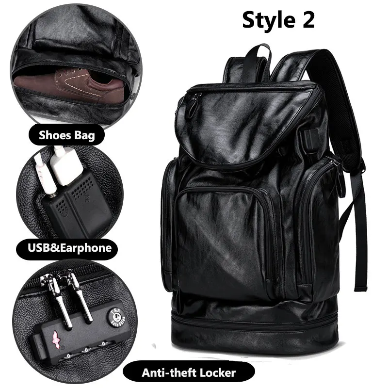 Противоугонный USB рюкзак из искусственной кожи для спортзала для фитнеса, мужская сумка для тренировок с обувью, для хранения, для путешествий, спортивная сумка Se De Sport Bolsa XA24D