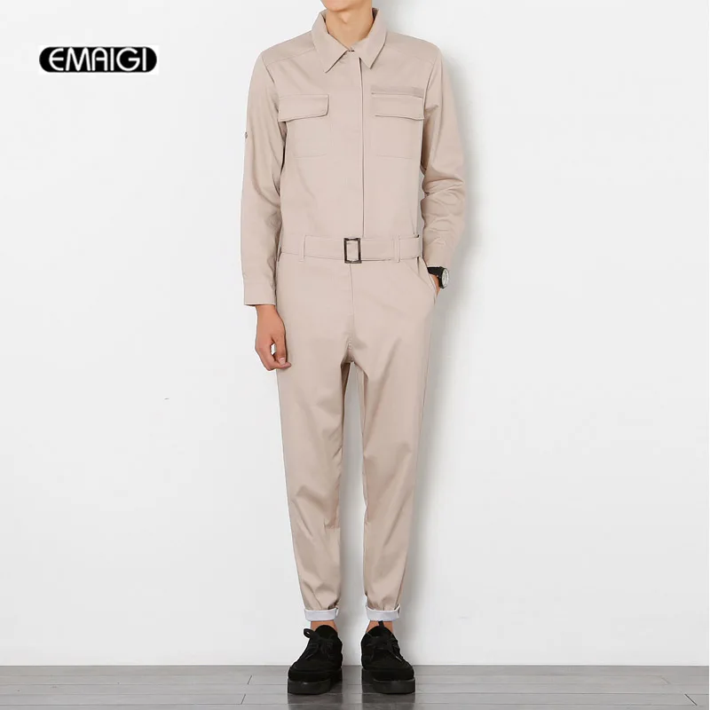 

New Men Jumpsuit Male Long Sleeve Cargo Pant A Piece Pants Overalls Tooling Hip-hop Casual Fashion Trousers