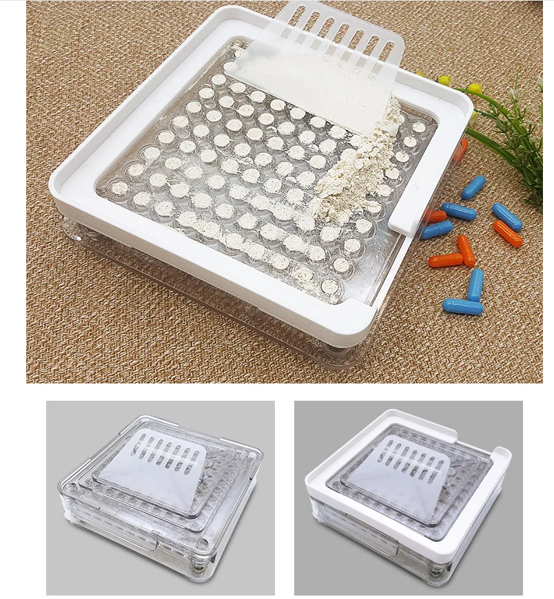 ABS Transparent Capsule Filling Plate 100 Hole Filling Machine Manual Capsule#0 Medicine Capsule Production DIY Herb