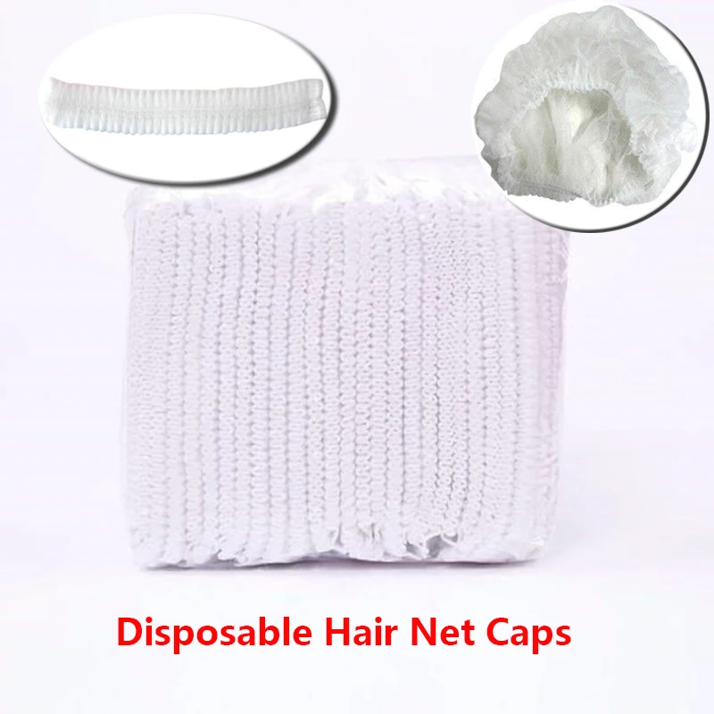 100pcs Microblading Disposable Blue Medical Hair Net Cap Non-Woven Bouffant Stretch Dust Cap For Tattoo Cleaning Supplies