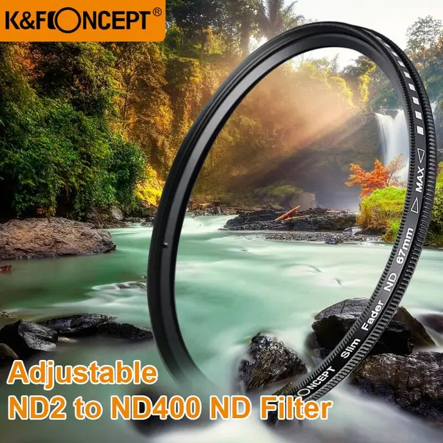 Cheap K&F CONCEPT 52mm 55mm 58mm 62mm 67mm 72mm 77mm 82mm Slim Fader Variable ND Lens Filter Adjustable ND2 to ND400 Neutral Density  