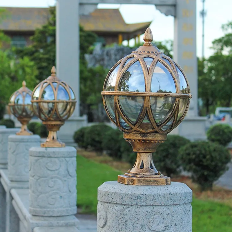 spherical Outdoor Lighting outdoor Wall Lamps Pillar Lights column head lamp landscape Light led waterproof garden pillar lamp