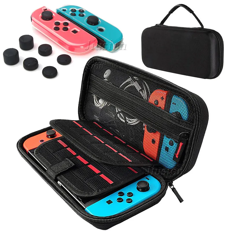 

Large Storage EVA Hard Shell Case For Nintend Switch Console Portable Carrying Bag Soft TPU Case Silicon Thumb Sticks Grip Caps
